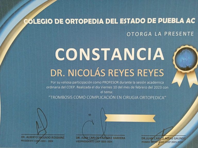 Trombosis como complicación en cirugía ortopédica