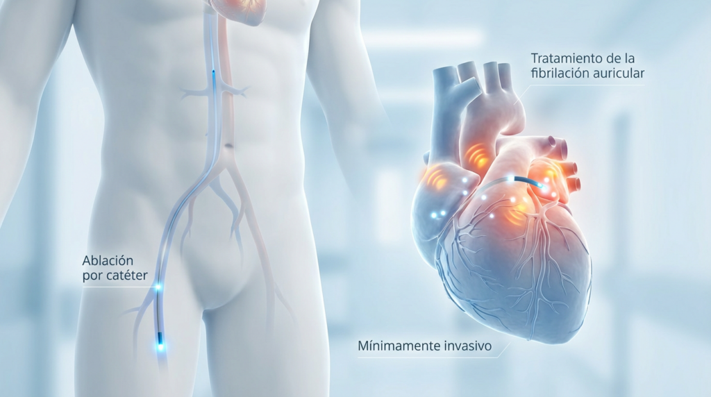 Ablación por catéter para tratar la fibrilación auricular de forma mínimamente invasiva