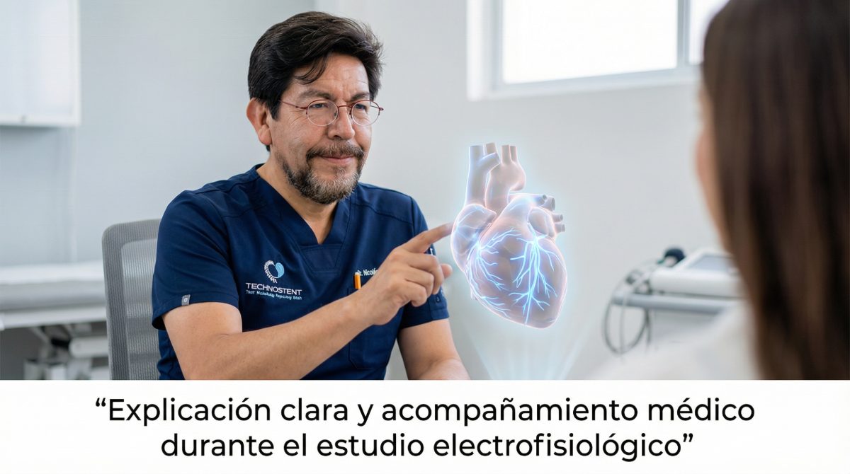 Mapa electroanatómico del corazón con trayectorias eléctricas anómalas durante un estudio electrofisiológico