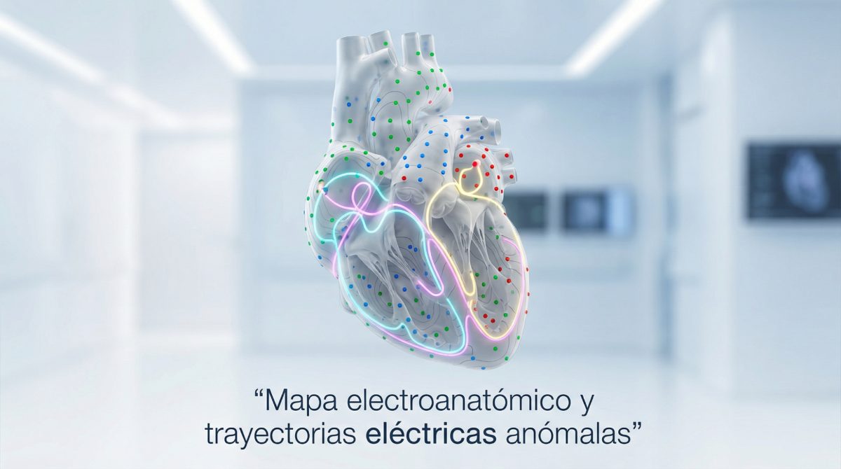 Acceso femoral y avance del catéter hacia el corazón durante el estudio electrofisiológico