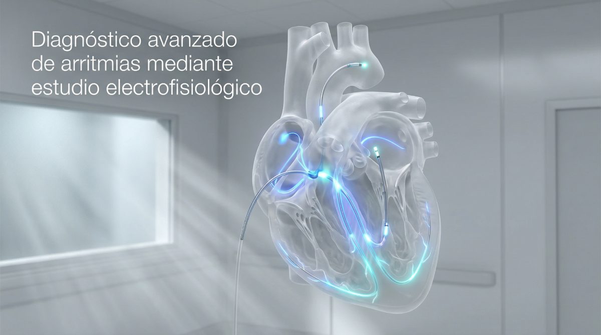El Dr. Nicolás Reyes explica a una paciente en qué consiste el estudio electrofisiológico